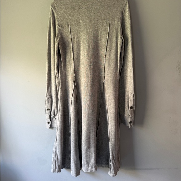 Free People Gray Button-Front Knit Midi Dress - Picture 6 of 9